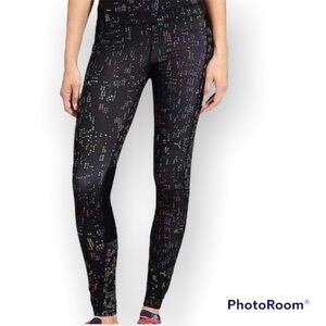 Athleta Fast Lane Be Free Black Multicolor Tights Leggings size Small